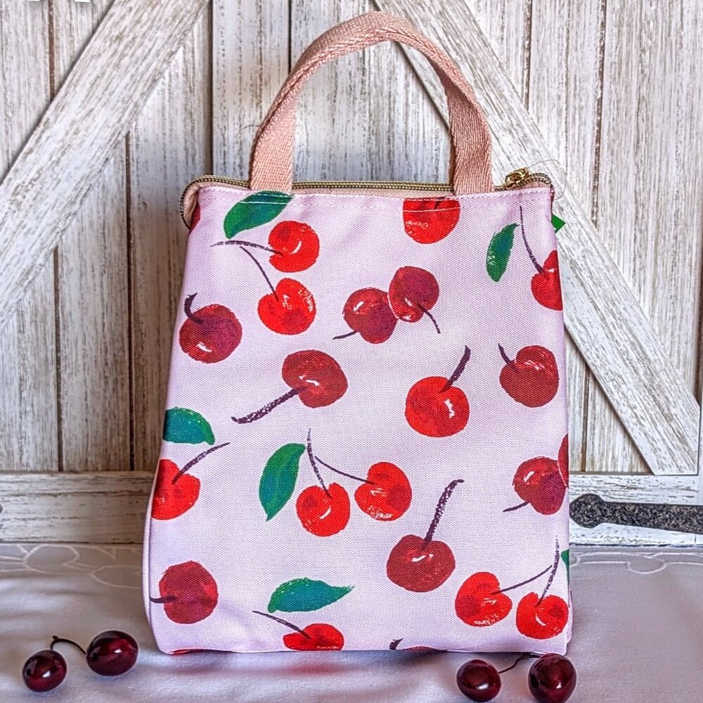 ♠️ NWT Kate Spade New York Pink 🍒 Insulated Lunch Bag/Tote - Picture 2 of 6
